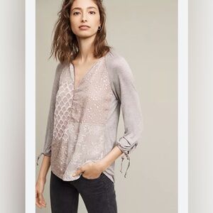 Anthropologie, patchwork Juliette Top from the Anthropologie brand, TINY. Size M